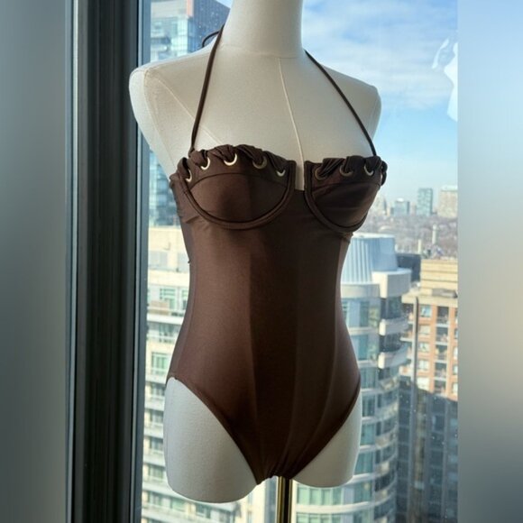 🆕 ZIMMERMANN 🧿 NWOT Devi Balconette Eyelet 1PC Bathing Suit, Sz 0 US 2 - 4 - Picture 10 of 16